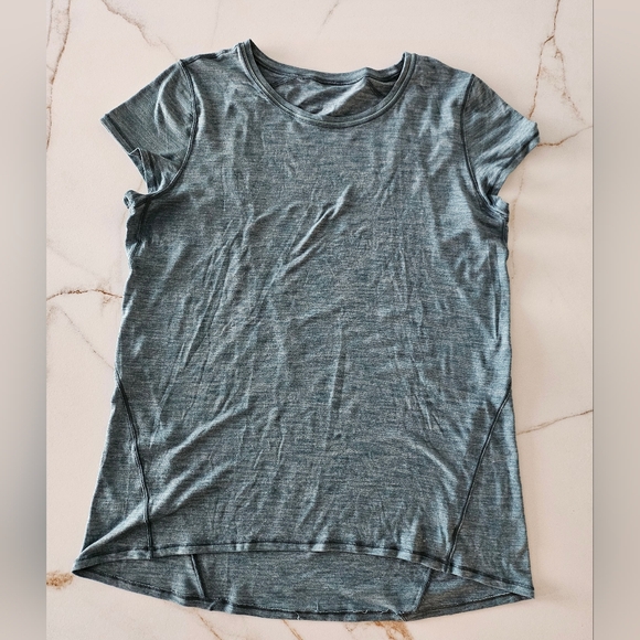 LULULEMON Another Mile Short Sleeve Running Shirt Green Size 10? - Picture 2 of 12